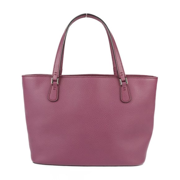 GUCCI Interlocking G Tote Bag Leather Purple Shoulder - Picture 3 of 9